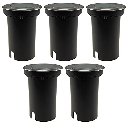 ChiliTec Bodeneinbauleuchte 5 Stück IP65 Rund Aussen Edelstahl Trittfest Befahrbar 2 Kabel Anschlüsse Eingang & Ausgang Gu10 Sockel ChiliTec Bodeneinbauleuchte 5 Stück IP65 Rund Aussen Edelstahl Trittfest Befahrbar 2 Kabel Anschlüsse Eingang & Ausgang Gu10 Sockel von ChiliTec