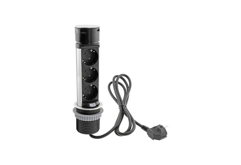 ChiliTec CHILITEC Schreibtisch-Einbausteckdose, 3-fach Steckdosenleiste von ChiliTec