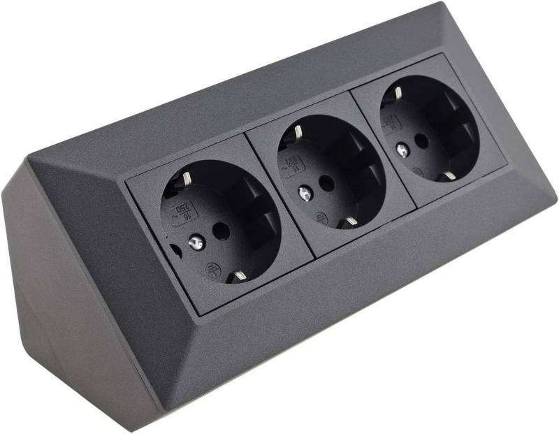 ChiliTec ChiliTec 3-fach Steckdosenblock Eck-Steckdose I 90° Winkel I 230V Mehrfachsteckdose von ChiliTec
