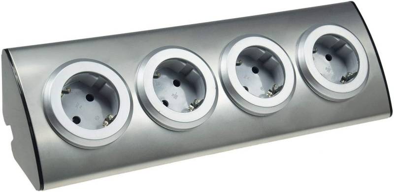 ChiliTec ChiliTec 4-fach Edelstahl Ecksteckdose mit 4x Schutzkontakt-Steckdosen Mehrfachsteckdose ChiliTec ChiliTec 4-fach Edelstahl Ecksteckdose mit 4x Schutzkontakt-Steckdosen Mehrfachsteckdose von ChiliTec