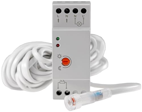 ChiliTec Dämmersungsschalter Hutschiene externer Sensor 5m Kabel Dämmerungssensor für Steuerung von Beleuchtung Innen- & Aussenbereich von ChiliTec