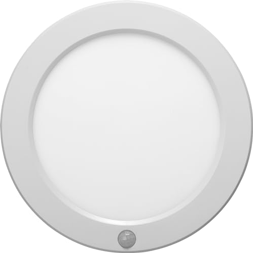 ChiliTec Deckenleuchte mit Bewegungsmelder LED Panel Ø 23cm 18 Watt variabel Lochausschnitt 50-145mm Aufbau & Einbau Montage einstellbare Lichtfarbe Warmweiß 3000k Neutralweiß 4000k Weiß 6000k von ChiliTec