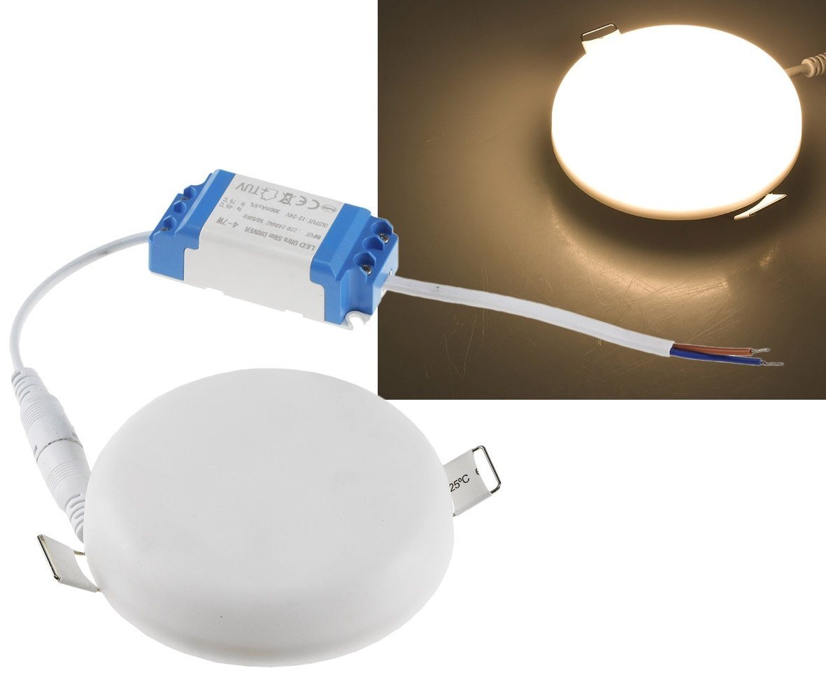 ChiliTec Deckenleuchten LED Einbauleuchte W360" warmweiß 92x33mm, 6W, 580lm, Gehäuse weiß" von ChiliTec