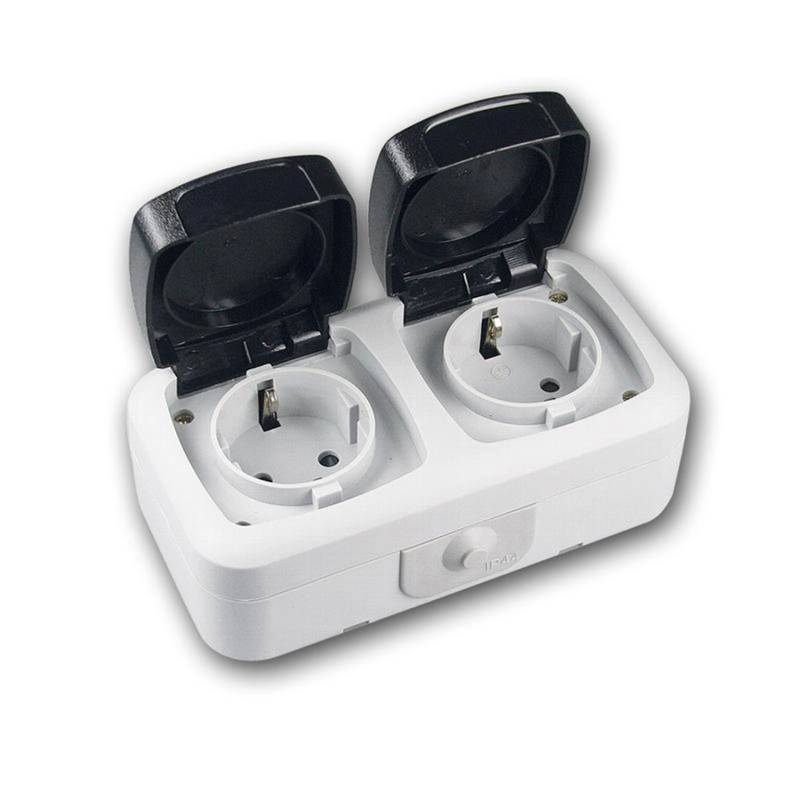 ChiliTec Feuchtraum Doppel Steckdose IP44 250V 16A von ChiliTec