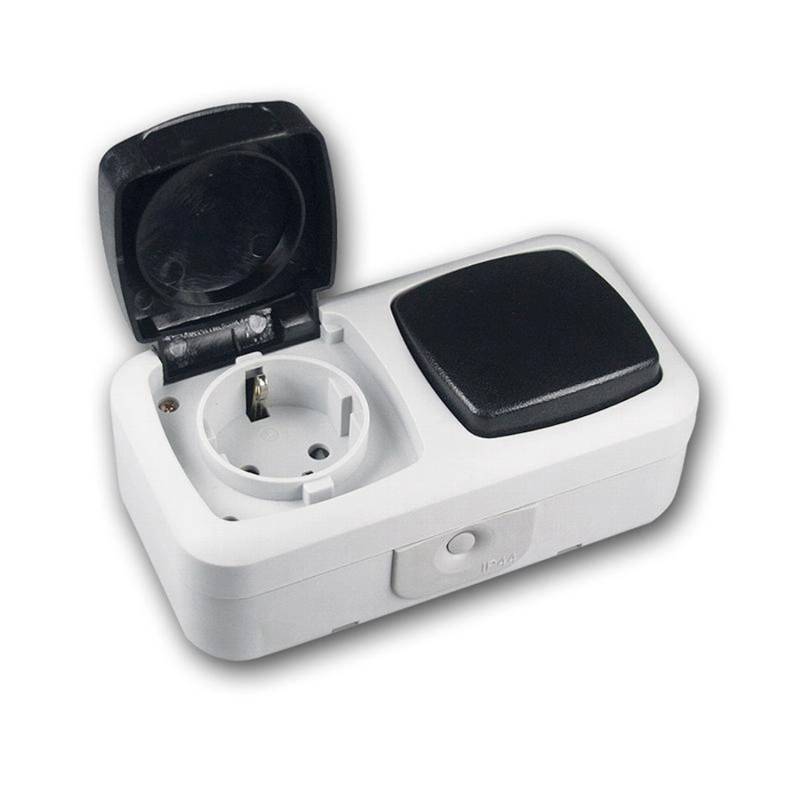 ChiliTec Feuchtraum Kombi SchalterSteckdose IP44 250V h von ChiliTec