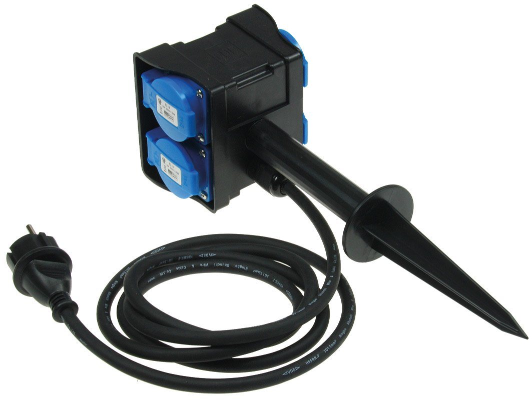 ChiliTec Gartensteckdose Gartensteckdose 4-fach 230V mit Erdspieß IP44 ChiliTec Gartensteckdose Gartensteckdose 4-fach 230V mit Erdspieß IP44 von ChiliTec