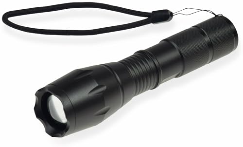 ChiliTec LED Fokus Taschenlampe Zoom 350 Lumen Camping Outdoor einstellbarer Taktisch 136x37mm schwarz (1 Stück, 10W) von ChiliTec