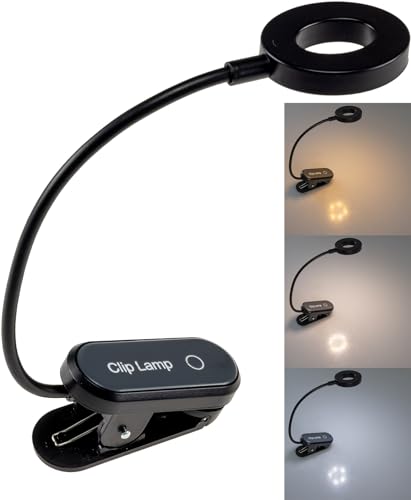 ChiliTec LED Klemmleuchte 18cm Akku Leseleuchte mit Schwanenhals Lichtfarbe 3000k 4500k 6000k einstellbar von ChiliTec