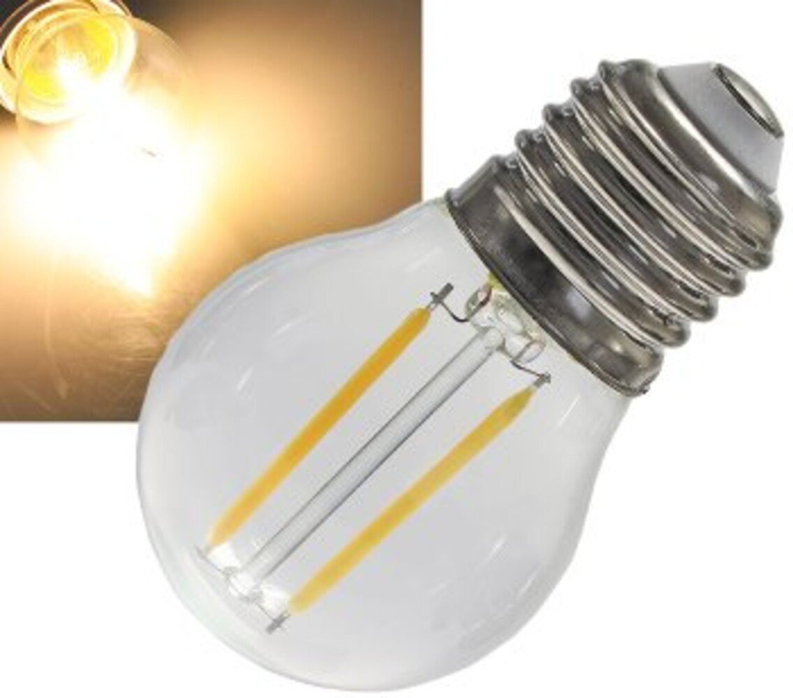 ChiliTec LED-Leuchtmittel E27, 4W, 3000K, 47lm, warmweiß, G, ø54mm, E27, warmweiß ChiliTec LED-Leuchtmittel E27, 4W, 3000K, 47lm, warmweiß, G, ø54mm, E27, warmweiß von ChiliTec