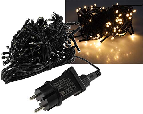 ChiliTec LED Lichterkette Aussen 10 Meter mit 100 LEDs Schwarzes Kabel Spritzwassergeschützt IP44 Beleuchtung Garten Haus Balkon Terrasse Warmweiß ChiliTec LED Lichterkette Aussen 10 Meter mit 100 LEDs Schwarzes Kabel Spritzwassergeschützt IP44 Beleuchtung Garten Haus Balkon Terrasse Warmweiß von ChiliTec