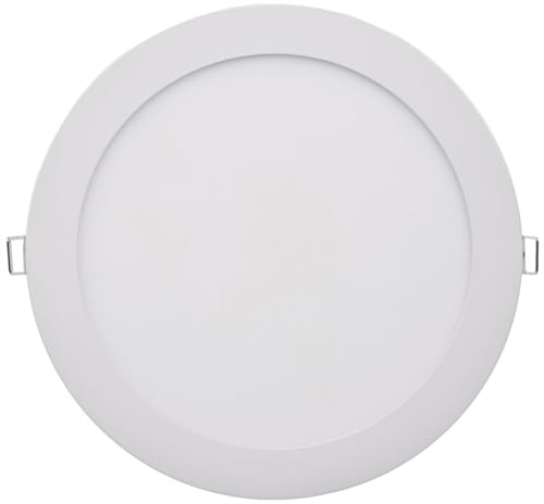 ChiliTec LED Panel rund Deckeneinbau Ø22,5cm 20mm flach 230V 18W 1647Lumen inkl. Trafo Unterputz Montage 2900K Lichtfarbe warmweiß Rahmen weiß von ChiliTec