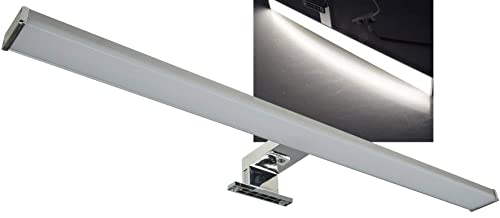 ChiliTec LED Spiegelleuchte 60cm Spiegelschrank-Leuchte IP44 11Watt 1600Lumen Badezimmer Wand- und Aufbaumontage | Beleuchtung für Schrank Spiegel Bad Alu-Optik Neutralweiß von ChiliTec