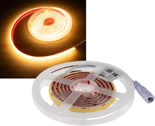 ChiliTec LED Stripe 1m COB Dimmbar Streifen IP65 Wetterfest 12V 10Watt 908 Lumen 3000K alle 5cm kürzbar Selbstklebend Innen Aussen Lichtband Strip Warmweiß von ChiliTec
