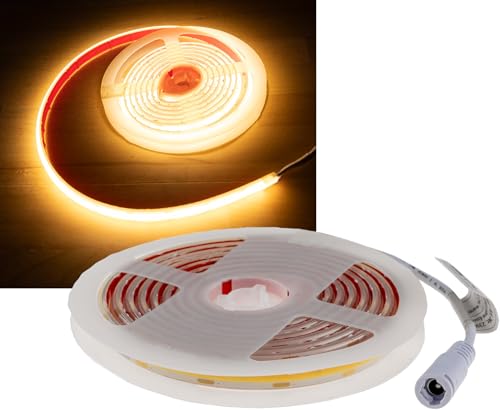 ChiliTec LED Stripe 2m COB Dimmbar Streifen IP65 Wetterfest 12V 19Watt 1817 Lumen 3000K alle 5cm kürzbar Selbstklebend Innen Aussen Lichtband Strip Warmweiß von ChiliTec