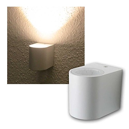 ChiliTec LED Wandleuchte weiß, 1x 5W COB warmweiß IP44 von ChiliTec