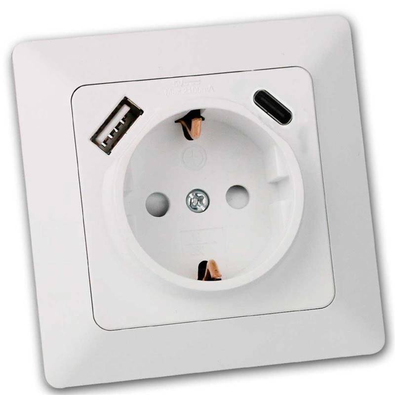 ChiliTec MILOS Steckdose mit USB CPDweiß Matt mit Rahmen ChiliTec MILOS Steckdose mit USB CPDweiß Matt mit Rahmen von ChiliTec