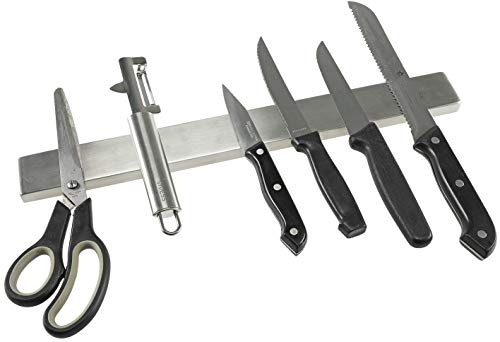 Magnetleiste Messer Halter mit starkem Magnet I Magnethalterung für Küche Werkstatt I selbst klebend aus Edelstahl I 41cm lang von ChiliTec