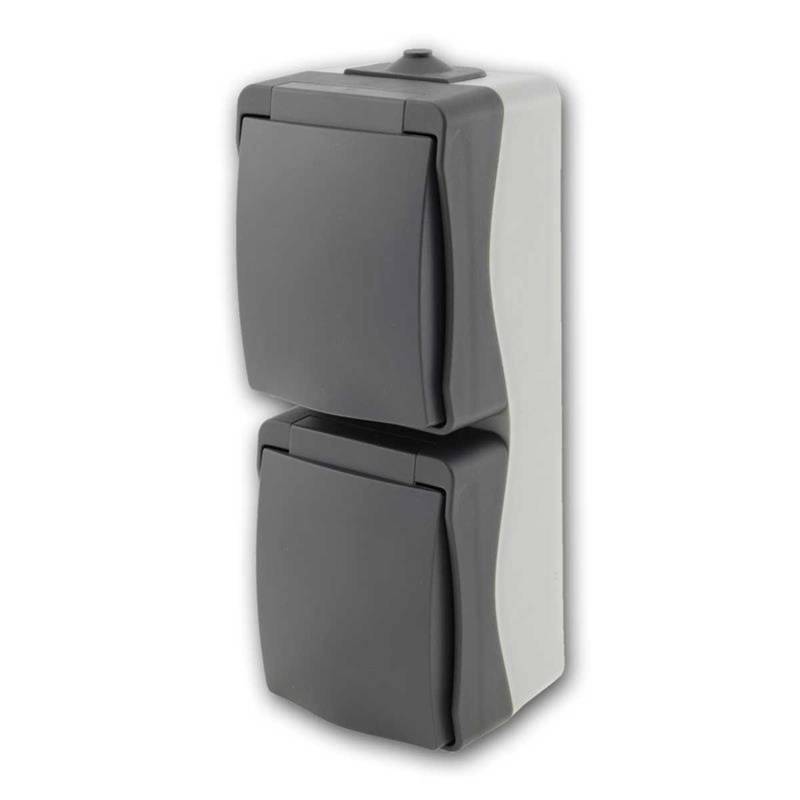 ChiliTec NUQUI Feuchtraum 2-Fach Steckdose Vertikal IP54 von ChiliTec