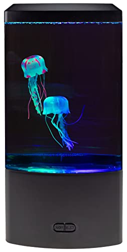 ChiliTec Quallen Lampe Jellyfish Dekoleuchte Mini Aquarium Wasserwelt Leuchte - farbiges Stimmungslicht Dekoration 26x12x9cm von ChiliTec