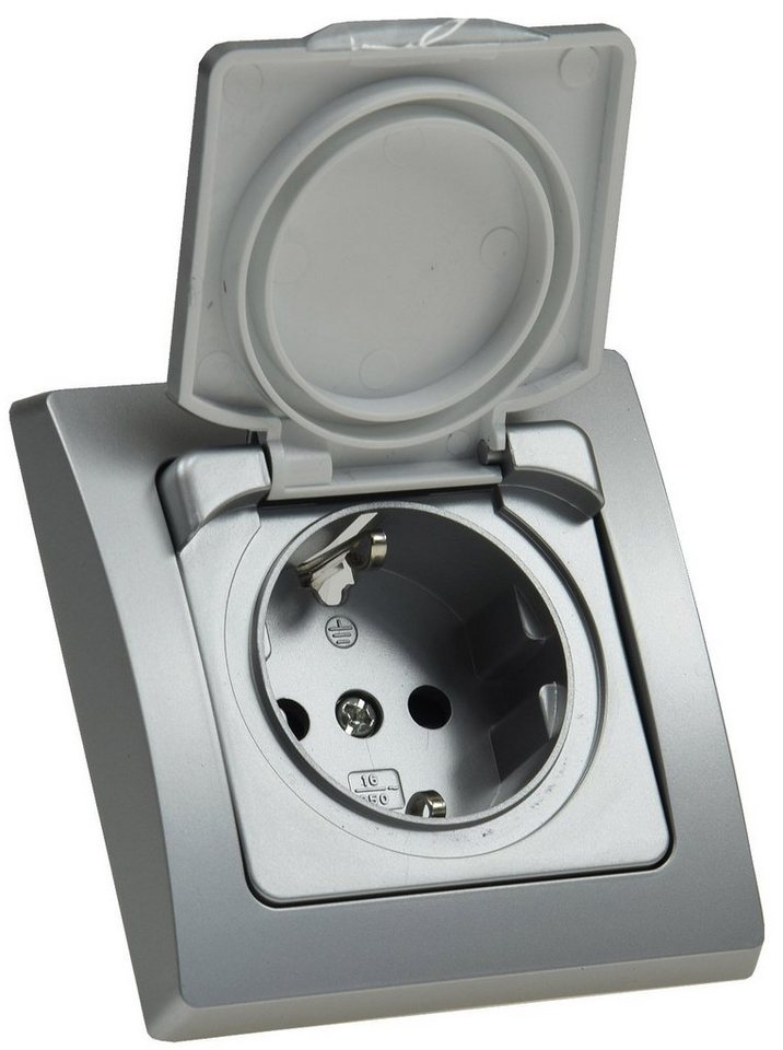 ChiliTec Schalter DELPHI Steckdose Unterputz Feuchtraum mit Schutz-Deckel Gummidichtung von ChiliTec