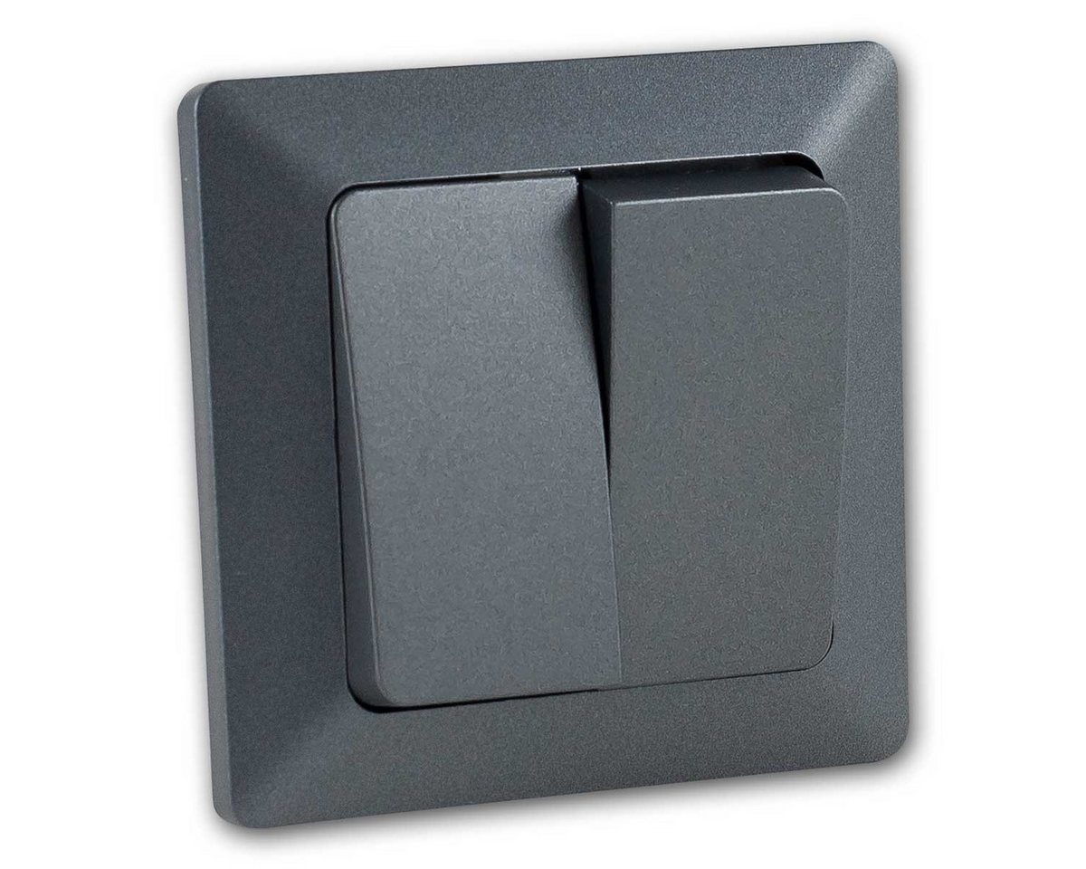 ChiliTec MILOS Serien-Schalter anthrazit mit Rahmen, 2-fach Unterputzschalter ChiliTec MILOS Serien-Schalter anthrazit mit Rahmen, 2-fach Unterputzschalter von ChiliTec