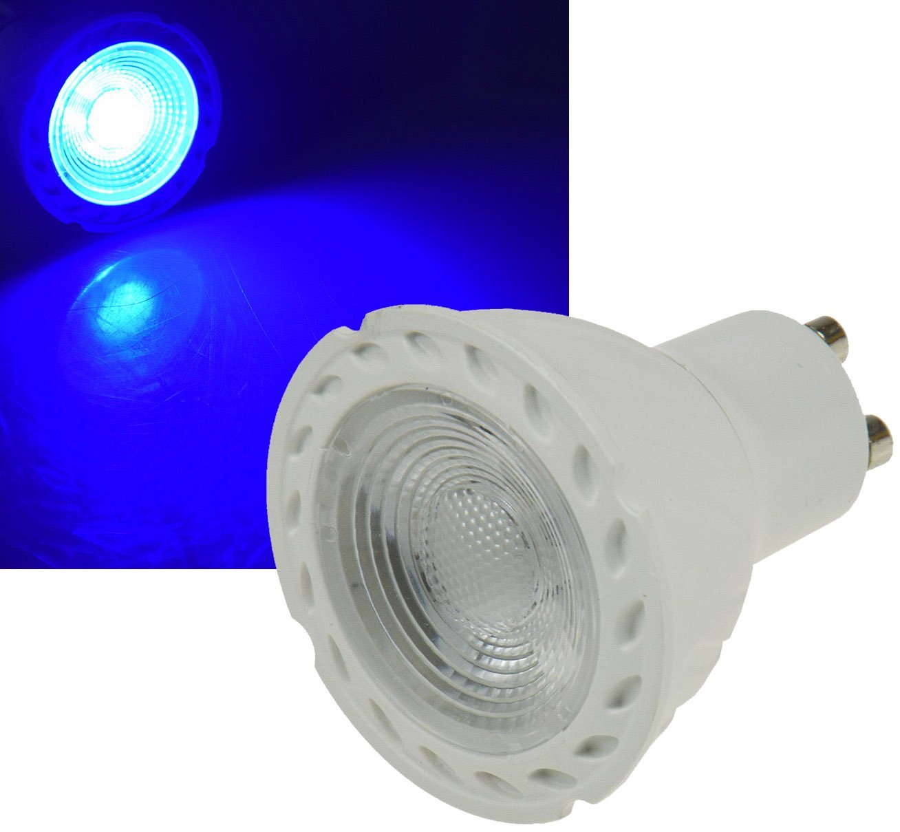 ChiliTec Sockelleuchten LED Strahler BLAU GU10 Sockel 5Watt38° Leuchtwinkel blaues Licht von ChiliTec