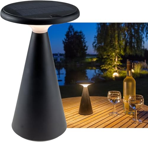 ChiliTec Solar Tischleuchte Outdoor 20cm kabellose Tischlampe Foco Sol wettergeschützte Solarleuchte IP44 Led Dimmbar 2700K Matt Outdoorleuchte Schwarz ChiliTec Solar Tischleuchte Outdoor 20cm kabellose Tischlampe Foco Sol wettergeschützte Solarleuchte IP44 Led Dimmbar 2700K Matt Outdoorleuchte Schwarz von ChiliTec