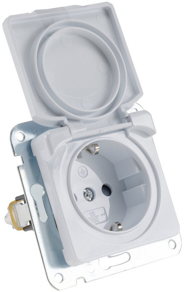 ChiliTec Steckdose DELPHI Schutzkontakt-Steckdose IP40 250V~/ 16A, mit Deckel, UP, weiß ChiliTec Steckdose DELPHI Schutzkontakt-Steckdose IP40 250V~/ 16A, mit Deckel, UP, weiß von ChiliTec