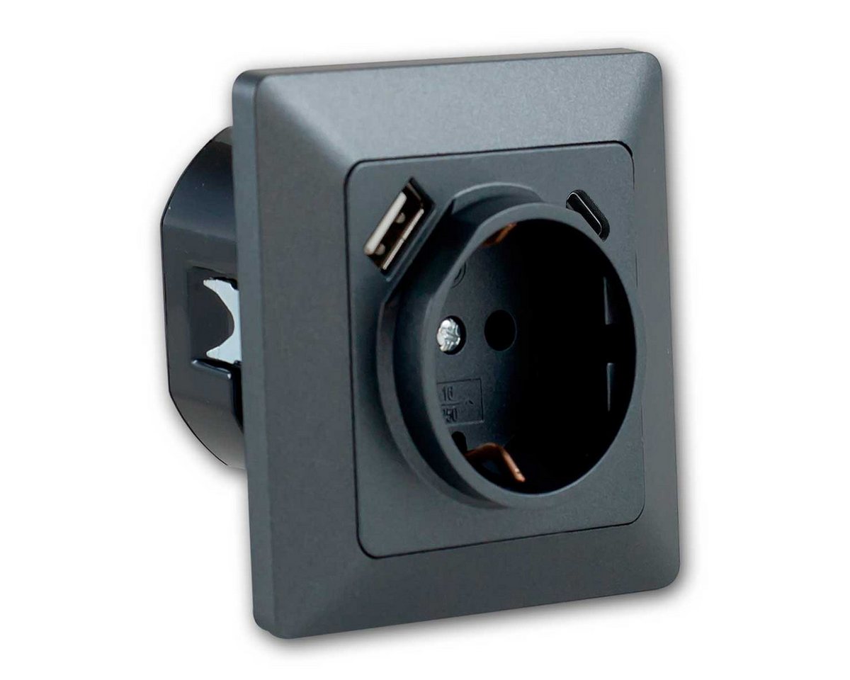 ChiliTec Steckdose MILOS Steckdose mit USB-C/PD,anthrazit, mit Rahmen ChiliTec Steckdose MILOS Steckdose mit USB-C/PD,anthrazit, mit Rahmen von ChiliTec