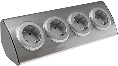 ChiliTec Steckdosenblock 4-fach Küchensteckdose mit 4 Schutzkontakt-Steckdosen 230V - Edelstahl Unterbausteckdose mit erhöhtem Berührungsschutz ChiliTec Steckdosenblock 4-fach Küchensteckdose mit 4 Schutzkontakt-Steckdosen 230V - Edelstahl Unterbausteckdose mit erhöhtem Berührungsschutz von ChiliTec