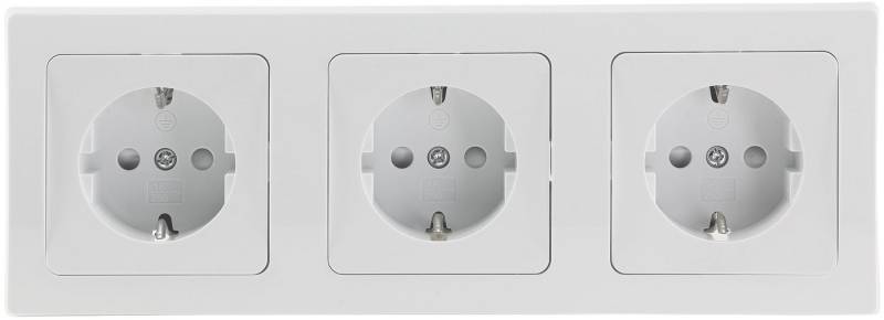 ChiliTec Trocknerball DELPHI Set 3 Steckdo.+ 3-fach Rahmen 250V~/ 16A, Klemmanschluss von ChiliTec