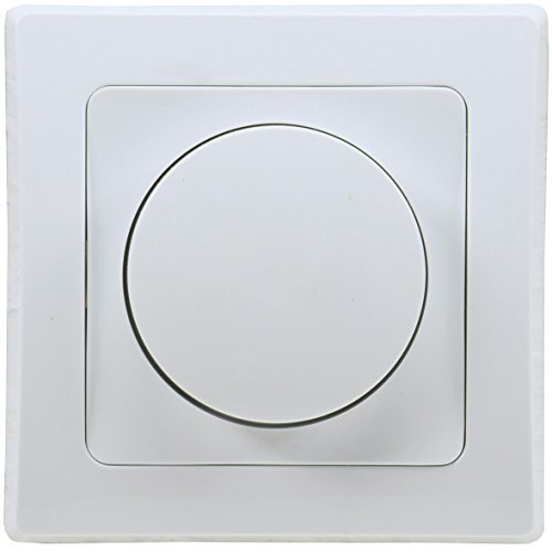 ChiliTec Dimmer für dimmbare 230V LED Lampen DELPHI Serie Dimmschalter 3-60W mit Rahmen Unterputz Montage Weiß von ChiliTec