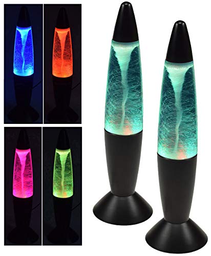 Dekoleuchte TORNADO 37cm 2Stück LED Beleuchtung und Farbwechsel Betrieb an USB 5V= oder Batterie 3xAA von ChiliTec