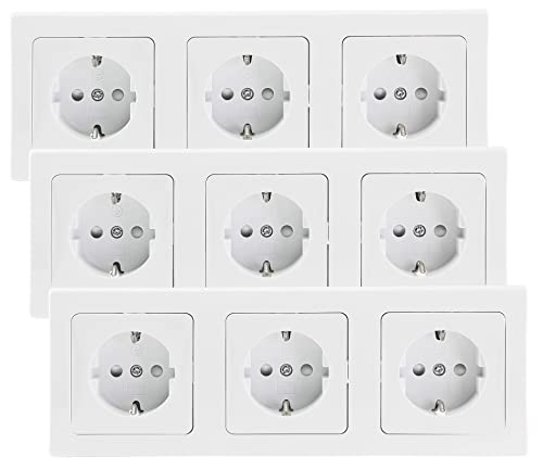 ChiliTec 3-Fach Steckdose Unterputz Delphi 3 Steckdosen mit 3er Abdeck Rahmen Klemm Anschluss 3 Sets Weiß ChiliTec 3-Fach Steckdose Unterputz Delphi 3 Steckdosen mit 3er Abdeck Rahmen Klemm Anschluss 3 Sets Weiß von ChiliTec