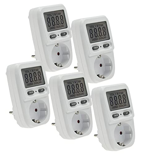 Energiekosten-Messgerät Stromkostenmessgerät Stromzähler Energiekostenmesser für Steckdose 230V - Verbrauchszähler bis 3600 Watt Tarif einstellbar - 5 Stück Weiß Energiekosten-Messgerät Stromkostenmessgerät Stromzähler Energiekostenmesser für Steckdose 230V - Verbrauchszähler bis 3600 Watt Tarif einstellbar - 5 Stück Weiß von ChiliTec