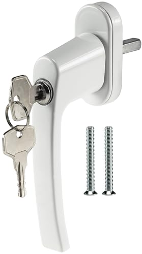 ChiliTec Fenstergriff Türgriff abschliessbar Fenstersicherung mit Schloss Sicherung Kindersicherung für Fenster Tür Balkontür mit 2 Schüssel Weiß von ChiliTec