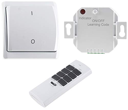 ChiliTec Funk-Schalter Set Pilota Casa Funk-Empfänger mit Funk-Wandschalter 230V Fernbedienung max. 2300Watt bis 30m Reichweite von ChiliTec