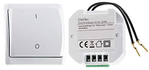 Funk-Schalter Set Pilota Casa Funk-Empfänger mit Wand-Schalter 230V Wechselschaltung bis 2300 Watt Bis 70m Reichweite Funk-Schalter Set Pilota Casa Funk-Empfänger mit Wand-Schalter 230V Wechselschaltung bis 2300 Watt Bis 70m Reichweite von ChiliTec