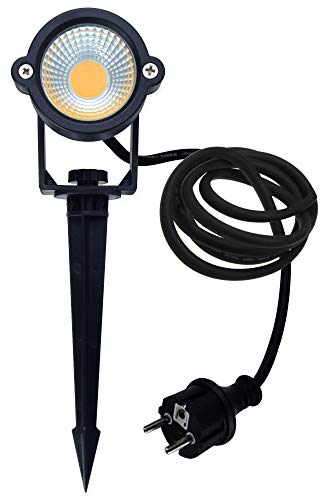 ChiliTec LED Gartenstrahler Aussen Pflanzenstrahler mit Erdspieß 5W 430Lumen 2900K Warmweiß IP44 Wegbeleuchtung Außenleuchte Gartenbeleuchtung Schwarz von ChiliTec