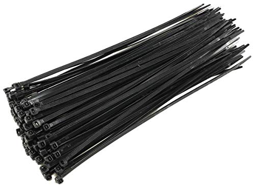 Kabelbinder 300 x 4,8mm 100 Stück Wetterfest UV beständig Hohe Zugfestigkeit Schwarz von ChiliTec