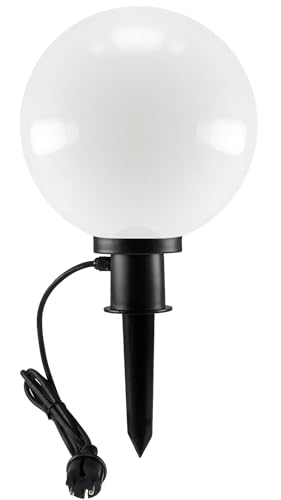 ChiliTec Kugelleuchte Gartenlampe 20cm mit Erdspieß für Aussen IP44 1,5m Kabel E27 Fassung Wetterfest Hitze- & Frost beständig - ohne Leuchtmittel von ChiliTec