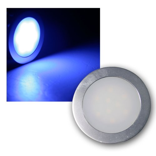 LED Einbauleuchte"EBL Slim BL", IP67, 9 LEDs, Alu matt, blau, Ø55mm von ChiliTec