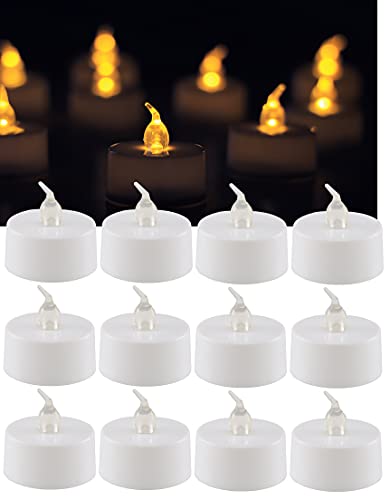 ChiliTec LED Teelichter 12 Stück flackernde Kerzen Tischkerzen ohne echte Flamme Gehäuse Weiß Licht Warmweiß von ChiliTec