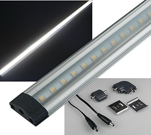ChiliTec LED Unterbauleuchte 50cm Küchenleuchte Lichtleiste 5Watt 554 Lumen 12Volt Dimmbar Beleuchtung Beleuchtung in Küche Regal Schrank verlängerbar weiß von ChiliTec