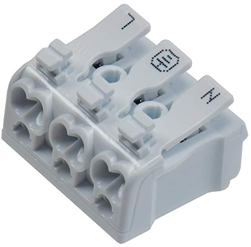 Lüsterklemme 3-polig mit Hebel Anschlussklemme wiederverwendbar I 0,75-2,5mm², max. 16A (1 Stück) von ChiliTec
