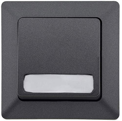 MILOS Taster mit Beschriftungsfeld 0-250V~/ max. 10A mit 1-fach Rahmen Unterputz Klingel-Taster Anthrazit MILOS Taster mit Beschriftungsfeld 0-250V~/ max. 10A mit 1-fach Rahmen Unterputz Klingel-Taster Anthrazit von ChiliTec