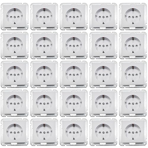 MILOS Steckdose Unterputz 20 Stück Schutzkontaktsteckdose mit Berührungsschutz I 250V~ 16A Klemmanschluss UP Einbau Weiß Matt MILOS Steckdose Unterputz 20 Stück Schutzkontaktsteckdose mit Berührungsschutz I 250V~ 16A Klemmanschluss UP Einbau Weiß Matt von ChiliTec