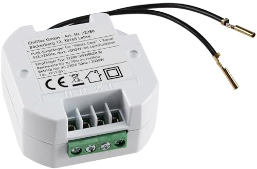 ChiliTec Funkempfänger Pilota Casa Funkschalter für Lichtschalter 230V Unterputz LED geeignet 70m Reichweite Ergänzung für einen Wandschalter ChiliTec Funkempfänger Pilota Casa Funkschalter für Lichtschalter 230V Unterputz LED geeignet 70m Reichweite Ergänzung für einen Wandschalter von ChiliTec