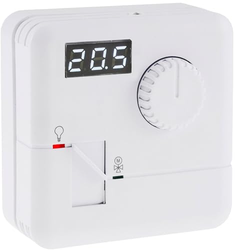 ChiliTec Thermostat Wandmontage Aufputz 110V-230V Temperatur Anzeige regelbar 5-30°C Raumtemperaturregler von ChiliTec