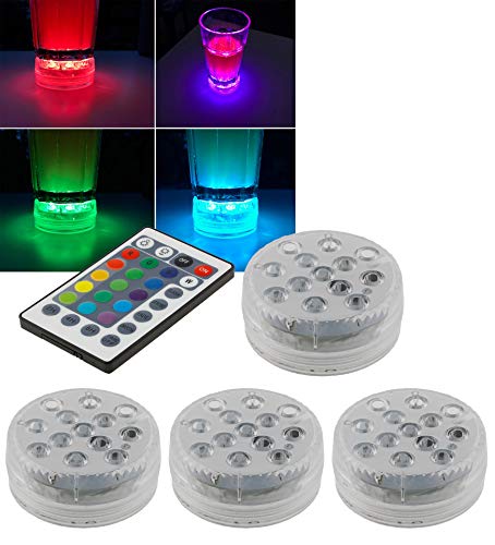 ChiliTec Pool Unterwasser Lichter 4er Poolbeleuchtung IP68 Batteriebetrieb Licht RGB Mehrfarbig von ChiliTec